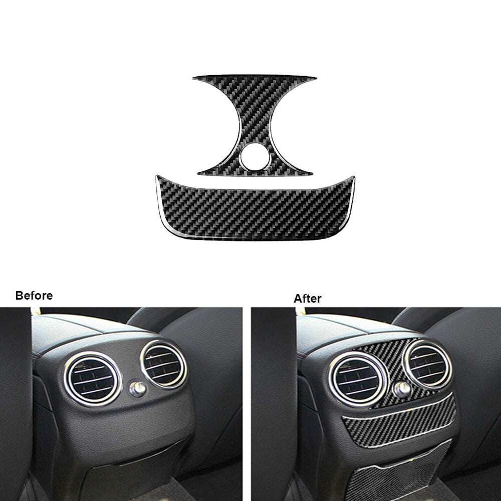 2-Piece Carbon Fiber Rear Vent Socket Cover Trim for C-Class W205 C180 n