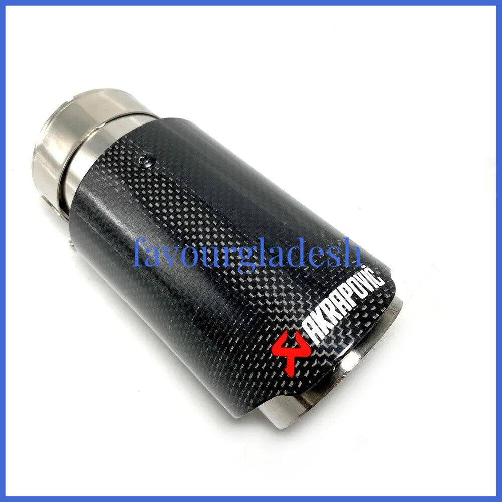 1 X IN 2.1 54MM OUT: 3.0 76MM Akrapovic Glossy Carbon Fiber Pipe Exhaust Tip