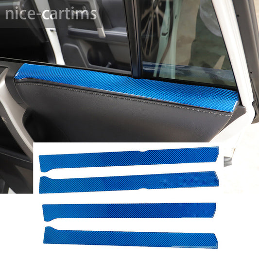 4¡ÁBlue Carbon Fiber Interior Window Strips Panel Trim For Toyot@ 4Runner 2010-23
