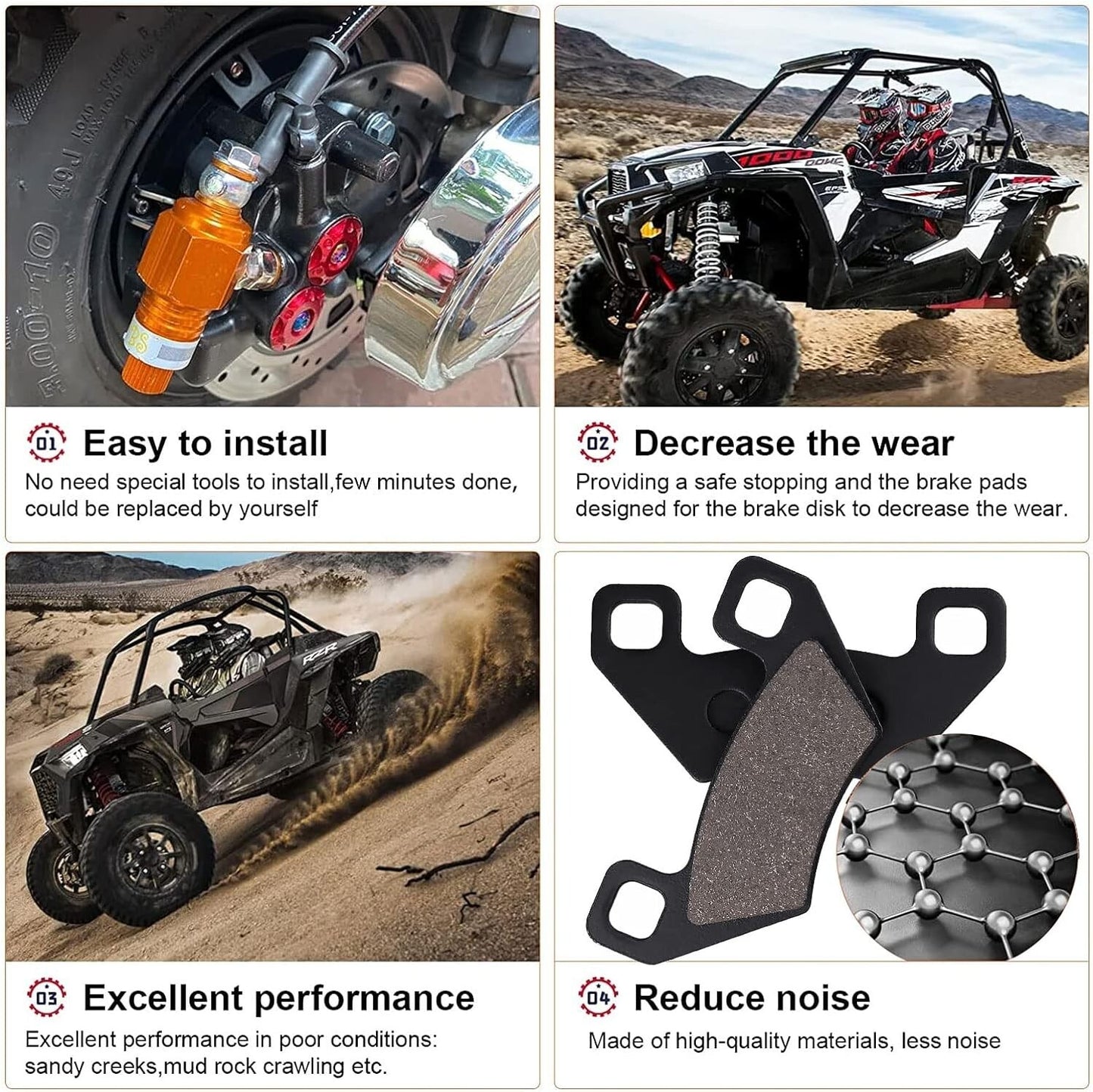 Brake Pad for EPS Mudpro 1000 650 700 Prowler 1000 500 550 550i 650 700 Thunderc