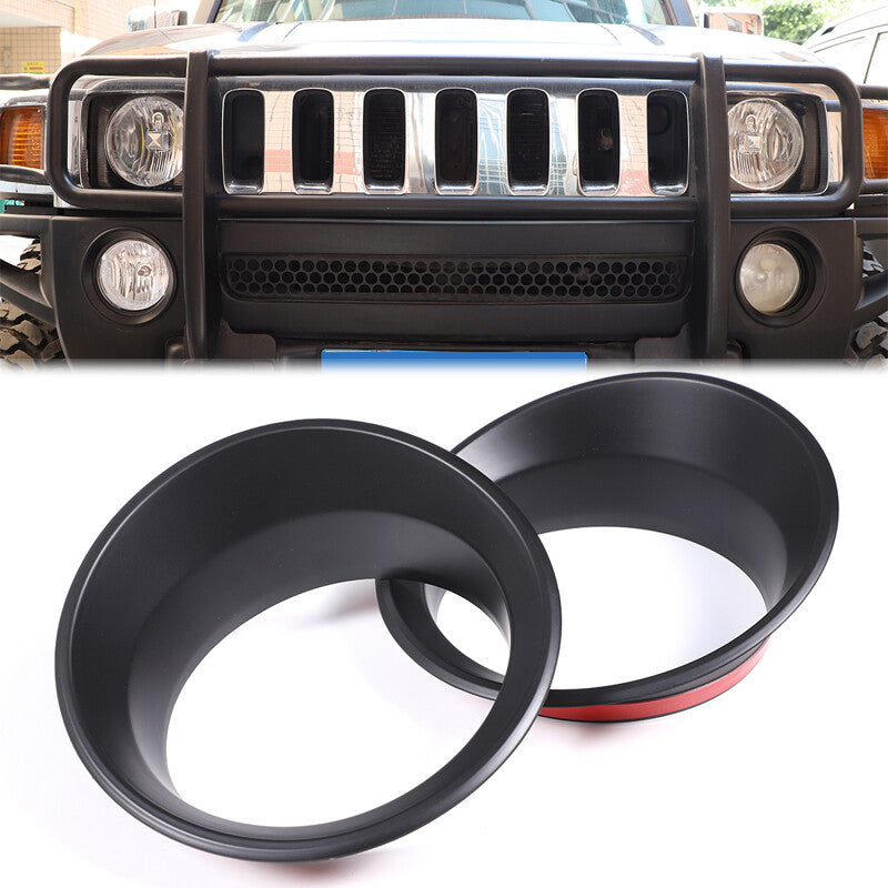 Matte black fog light trim caps for HUMMER H3 2006 2007 2008 2009 2010 2 pieces