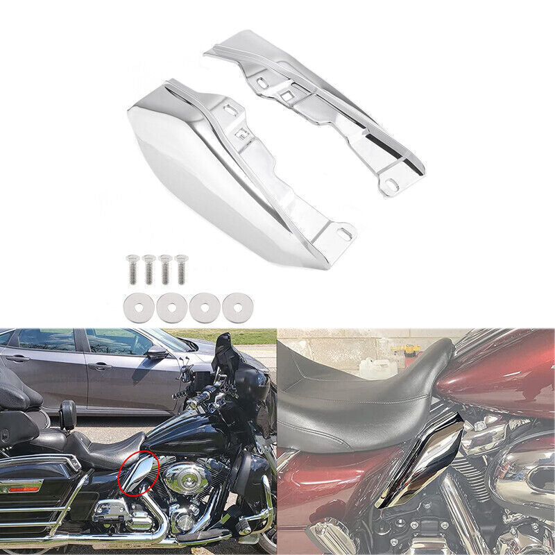 Chrome-framed air deflector heat shield suitable for Harley-Davidson Touring models 2009 and later. n