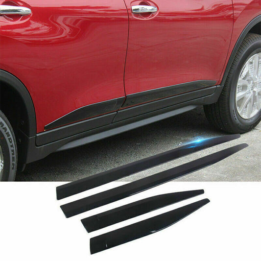 for Nissan Rogue X-Trail 2014-2020 Piano Black Side Door Body Skirt Molding Trim