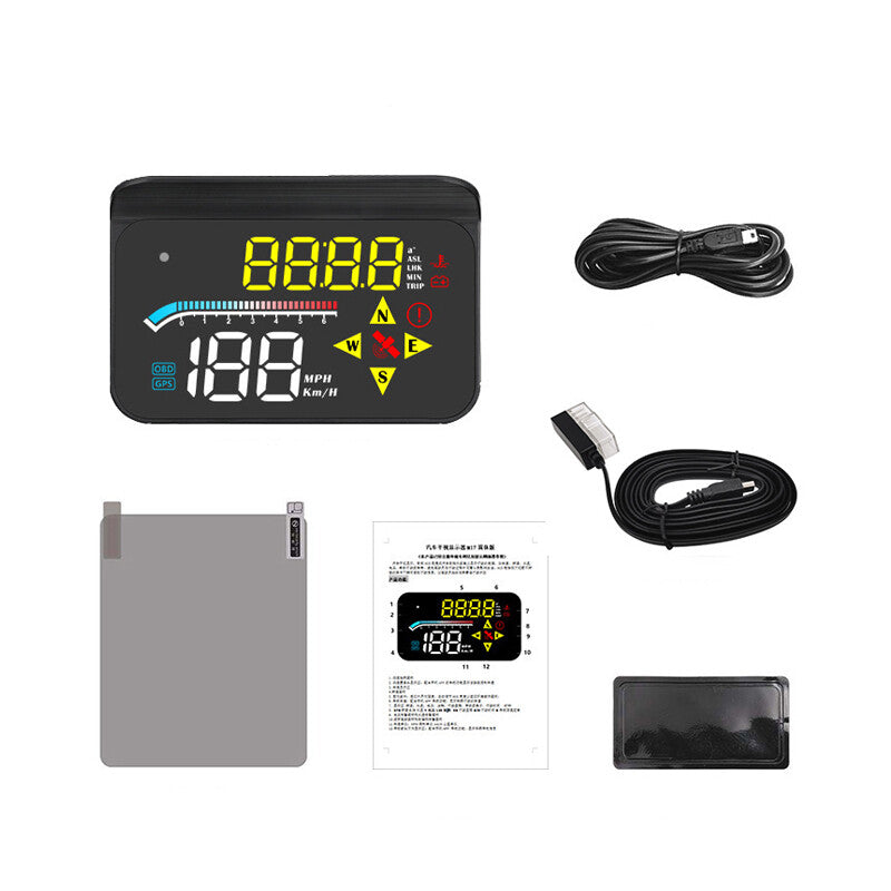 Head-up Display (HUD) with OBD2/GPS Dual System, 3.5-inch Windshield Projector n