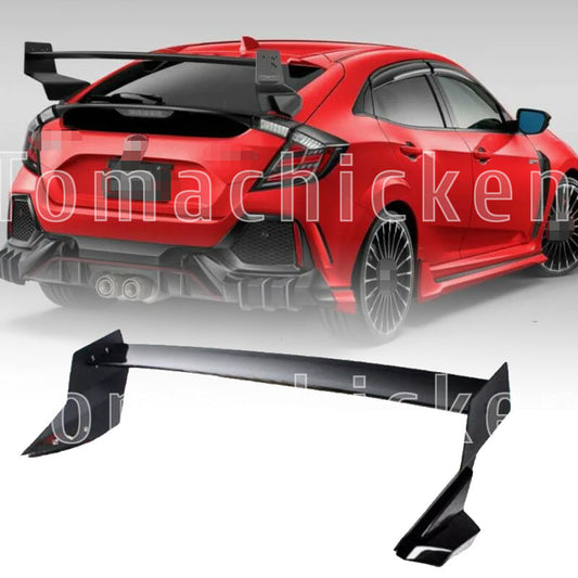 M-style Spoiler Wing for 2017-2021 for Civic FK7 FK4 FK8 5DR Hatchaback Glass Black Q