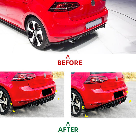 Lightweight body kit with rear bumper diffuser lip for 2014-2017 for Golf 7 MK7 GTI GTD TSI Blk Q