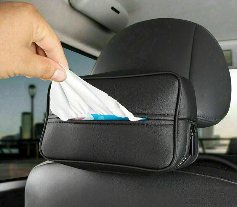 1P Black Leather Tissue Box Pumping Paper Napkin for Toyota FJ Cruiser 2007-2014