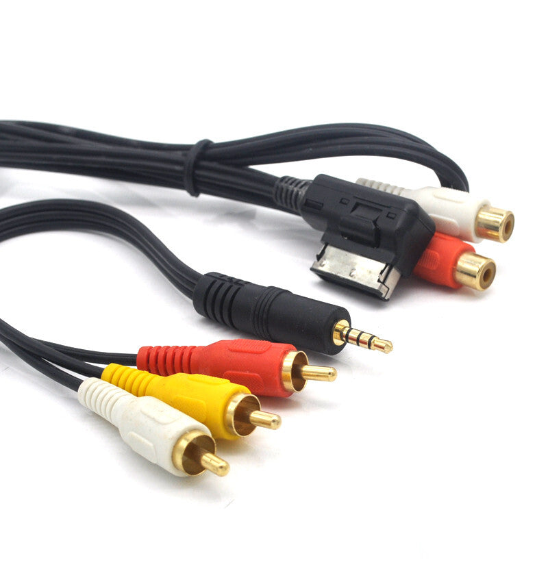 Audio Video RCA Cable Kit for Audi AMI MMI PHONO A4 A6 for A8 A7 Q7 S7 A3 Sq5 Q3 v