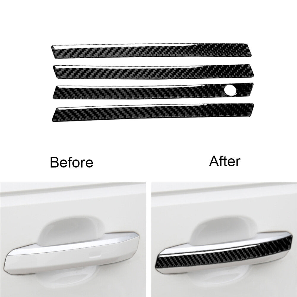 Red Carbon Fiber Headlight Eyebrow Scuff Cover Trim For 4Runner 2010-2020 v