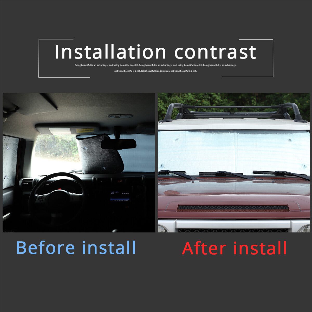 Full window sunshade/shadow visor for FJ Cruiser 07-14- n