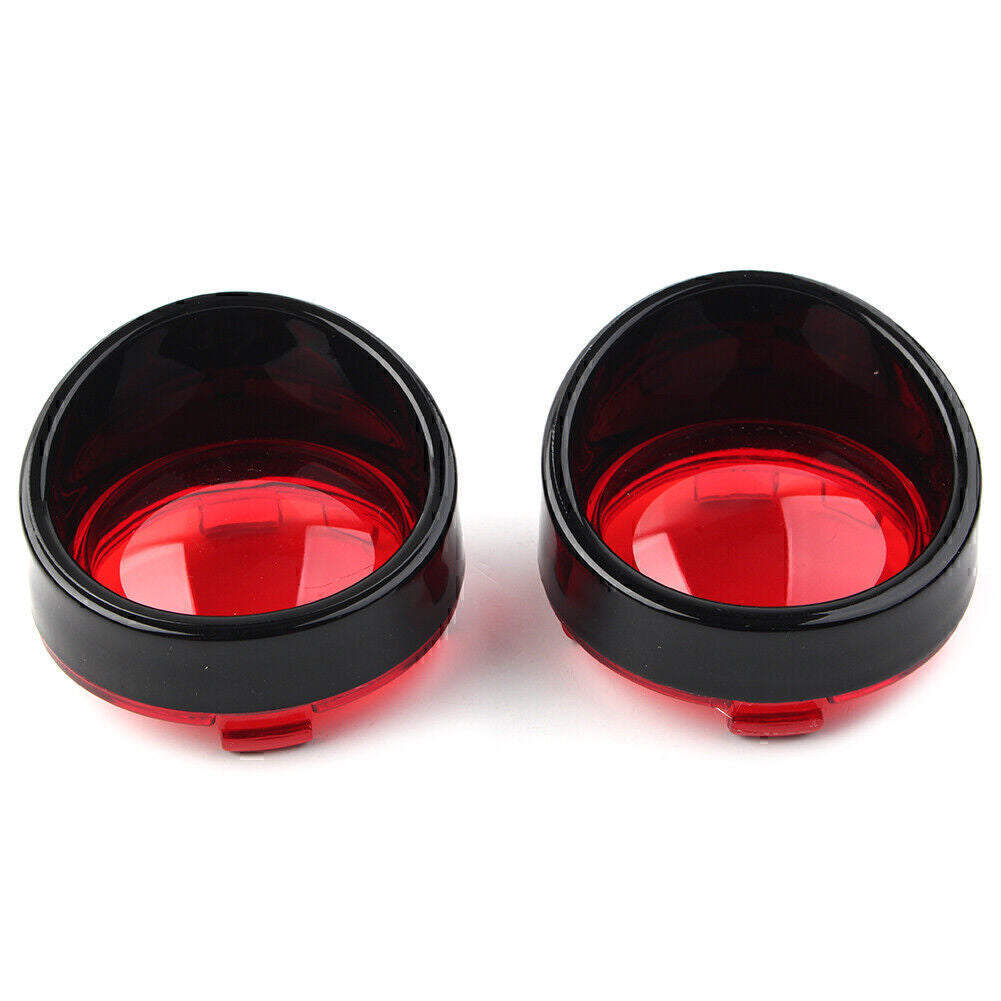 Turn Signal Light Lens Cover Black Bezels Visor for Harley Softail Sportsters