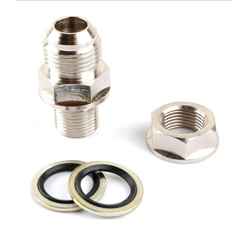 10 AN to M18x1.5mm Auto Turbo Oil Pan Adaptor Bung Return Drain Plug Non Welding v