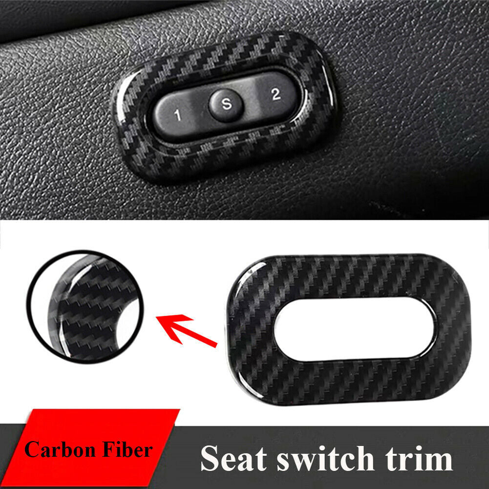 Carbon Fiber for Seat Switch Button Adjust Trim Ring Fit for Jeep Grand Cherokee Durango Q