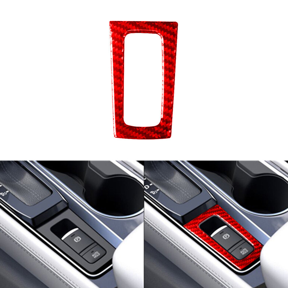 Red Carbon Fiber Parking Button Inner Frame Cover Trim for Nissan Altima 2019-22