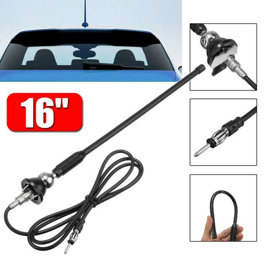 16-inch Car Radio AM/FM Amplifier Signal Air Antenna Universal Mounting Rotary Base n