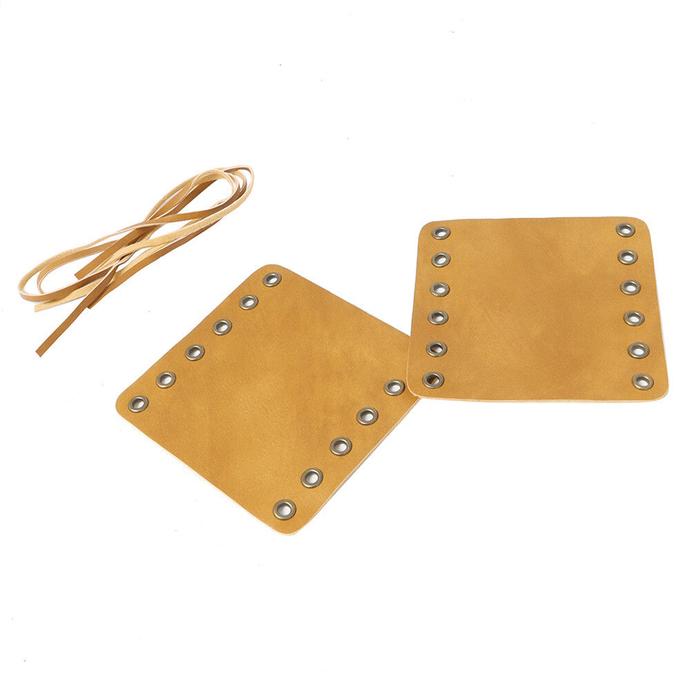 for Harley Cafe Racer 22mm Hand Grips Leather Covers Retro Wrap Protector Yellow