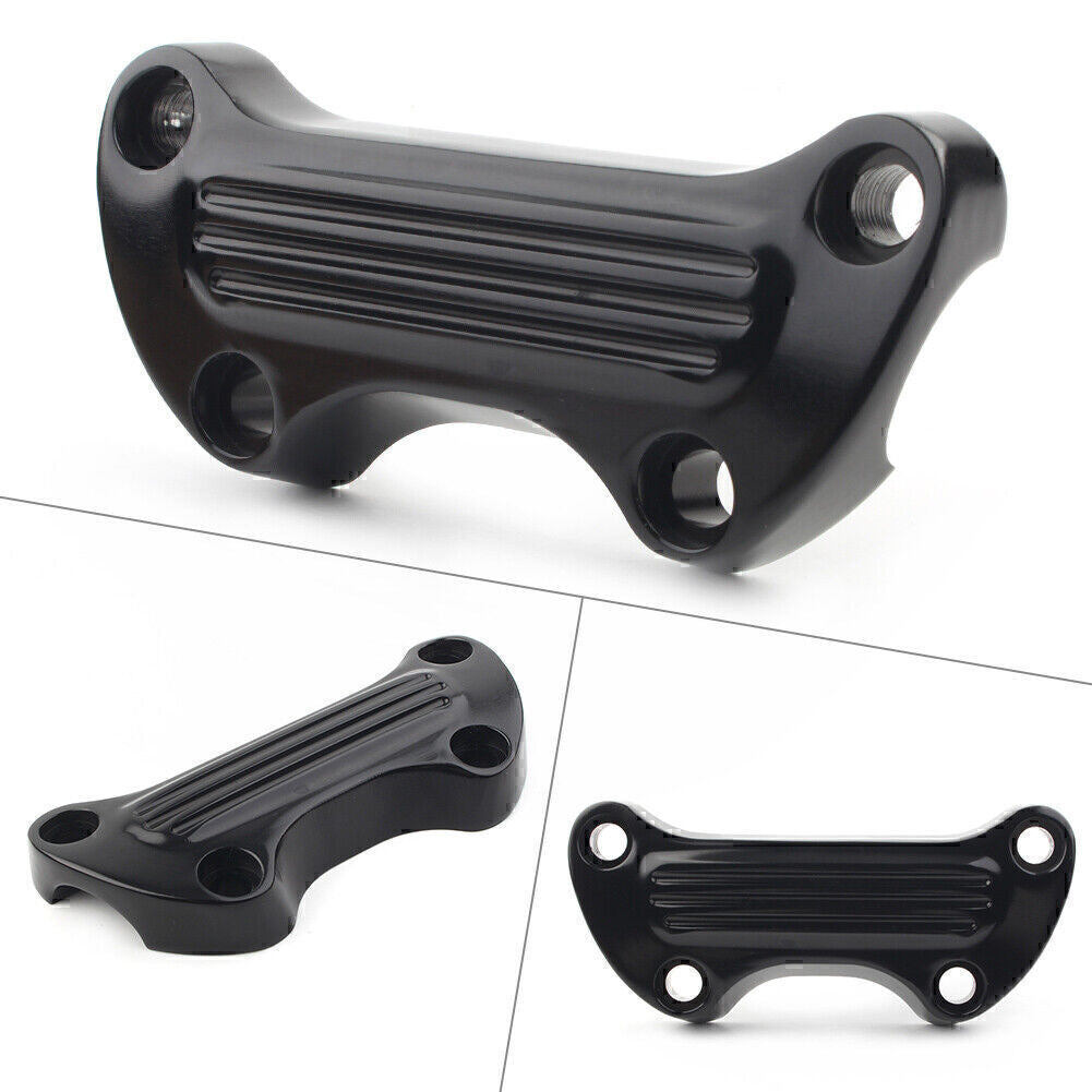 for Harley Sportster Softail Dyna 1 Handlebar Riser Top Clamp Cover Black UK
