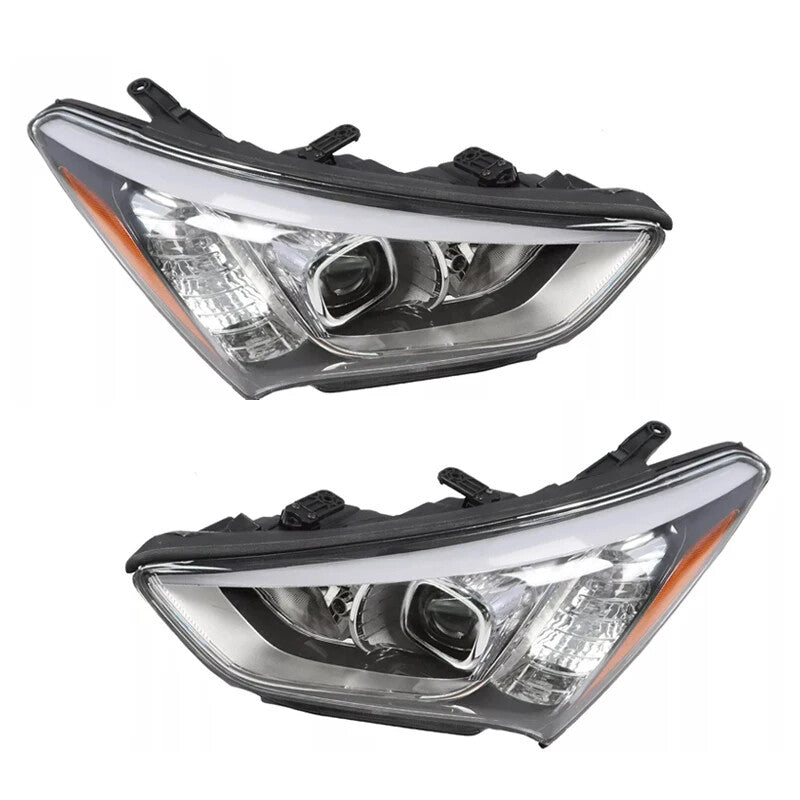 The left-side automatic halogen front bumper headlights are suitable for the for Hyundai Fe IX45 2013-2016. Q