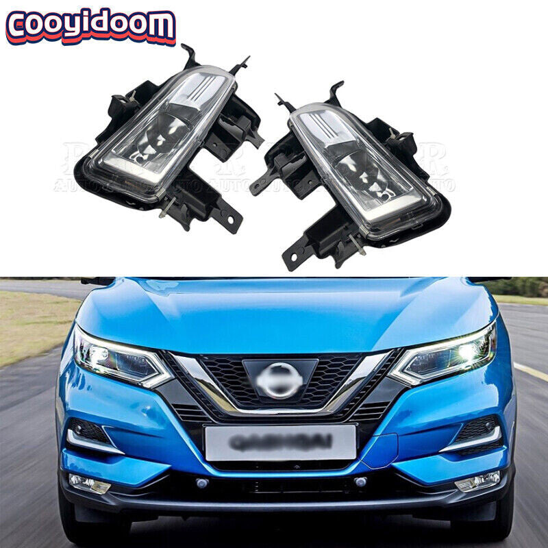 1Pair Front Bumper Halogen Fog Lamp Kit Set Harness for NISSAN Qashqai 2018 2019