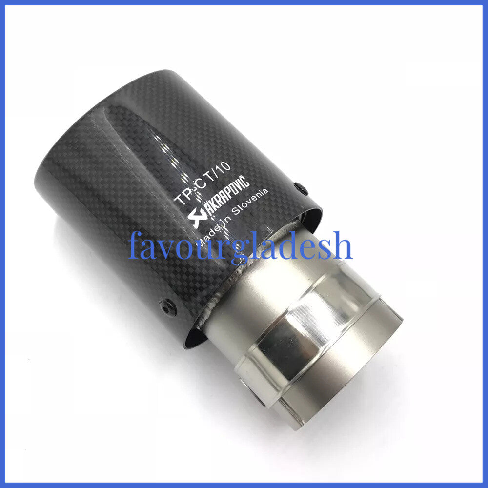 1X Universal AKRAPOVIC Exhaust Tip Muffler Pipe Carbon Fiber 2.563mm  4.0101m