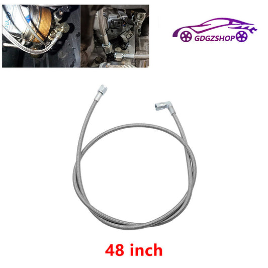48 Turbo Oil Feed Line Stainless Braided PTFE Line 4AN 90¡ã Straight Hose End