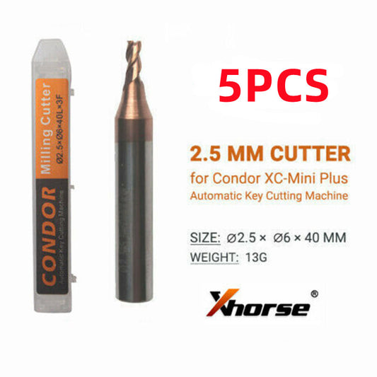 5x 2.5mm Milling Cutter Fit for Mini Condor XC-007/XC-002/Dolphin XP-005