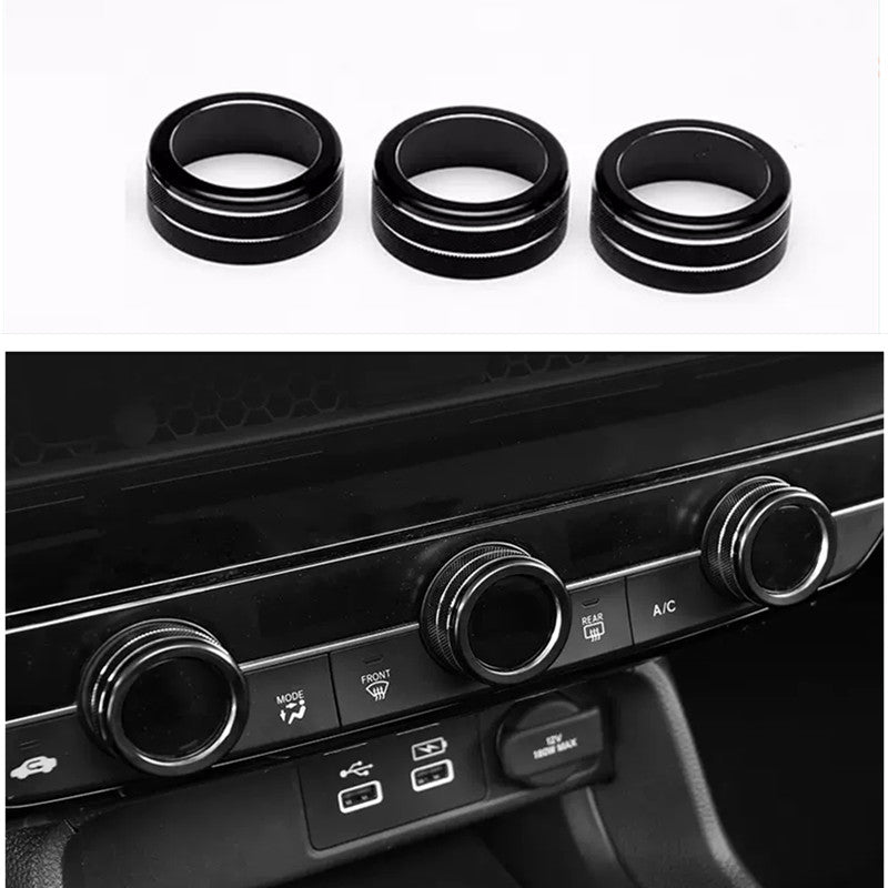 for Honda for Civic 11th 2022 2023 Dashboard Console Air Condition Knob Black Trim