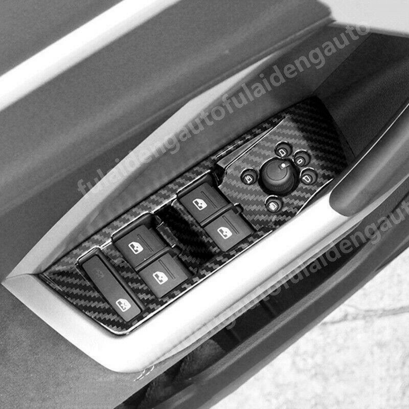 for Audi Q3 2019-2023 Carbon Fiber Inner Window Lift Switch Button Panel Trim
