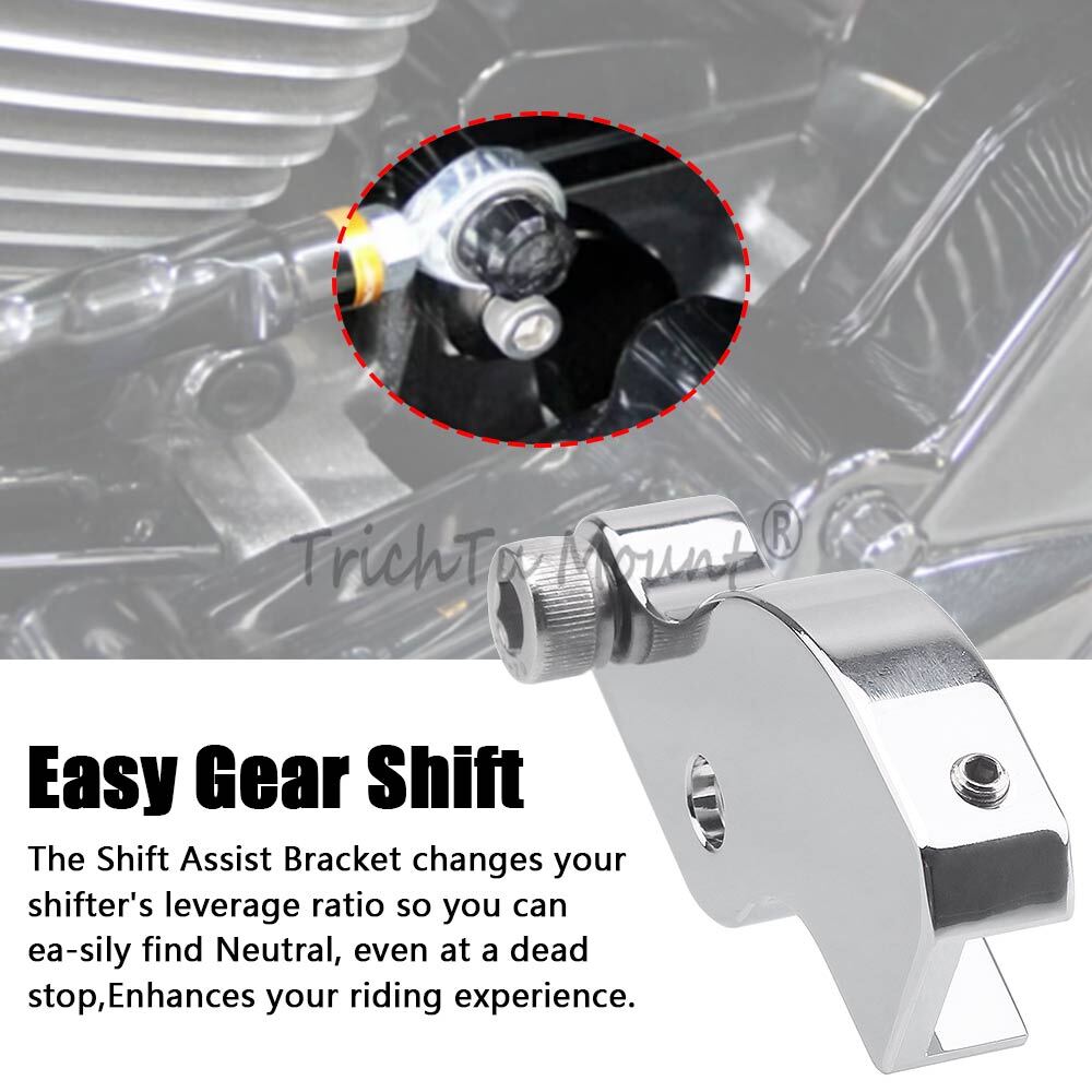 Chrome Gear Shift Neutral Assist Bracket for Harley Softail FLFB Touring Glide Q
