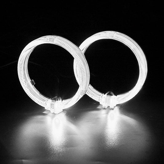 2x White 80mm LED Light Guide Angel Eyes Halo Rings for Car Headlights Retrofit
