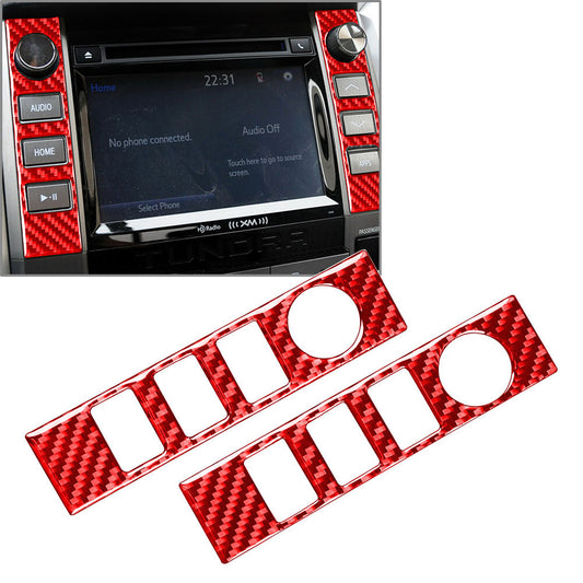 Inner Central Console Volume Switch Cover Trim Fit for Toyota Tundra 2014-2021 Red