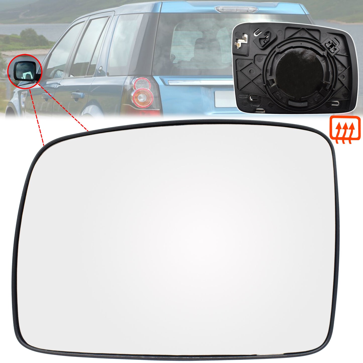 for Land Rover Discovery 3 Freelander 2 Range Left Hand Side Wing Mirror Glass Q