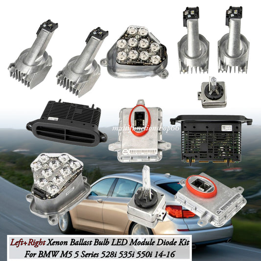 Left + Right Xenon Ballast Bulb LED Module Diode Kit for BMW 5 Series 528i 550i M5