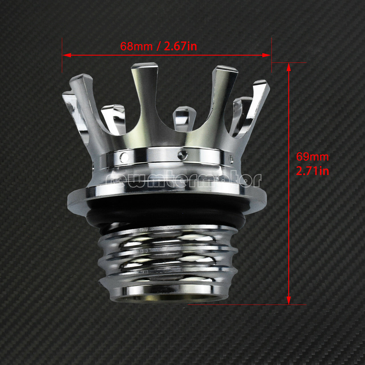 King Crown Gas Cap Fuel Tank Right-hand Thread Billet Aluminum Fit for Harley Q
