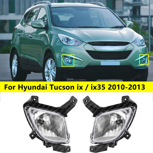 1Pair Front Clear bumper fog lights for Hyundai for Tucson ix / ix35 2010-2013 v