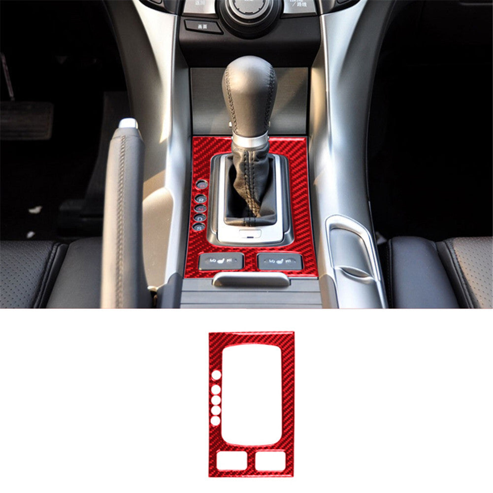 6Pcs For 6Series E63 E64 2004-07 Red Carbon Fiber Central Console Cover Trim v