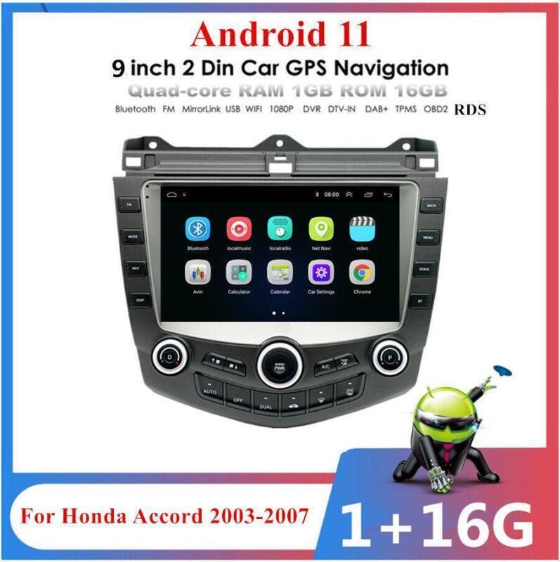 GPS Unit 9 Android 11 Stereo Radio FM Head For 03-07 for Honda Accord Factory Style