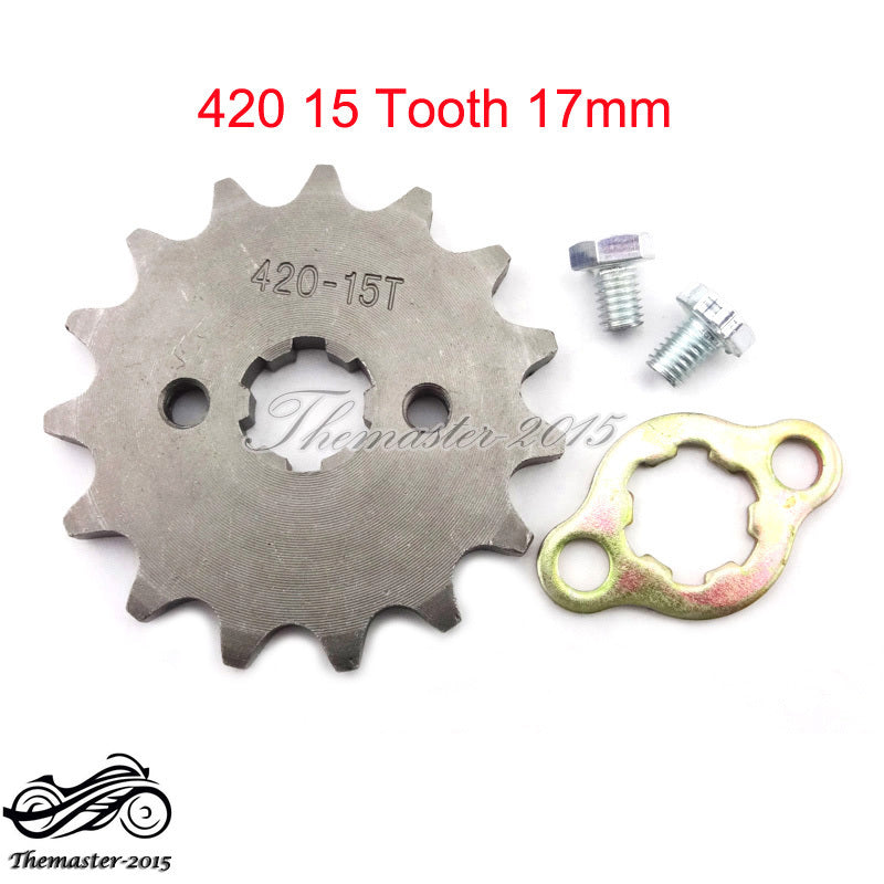 420 15T 17mm Front Chain Sprocket For ATV Pit Dirt Bike 50cc 70 90 110cc 125cc Q