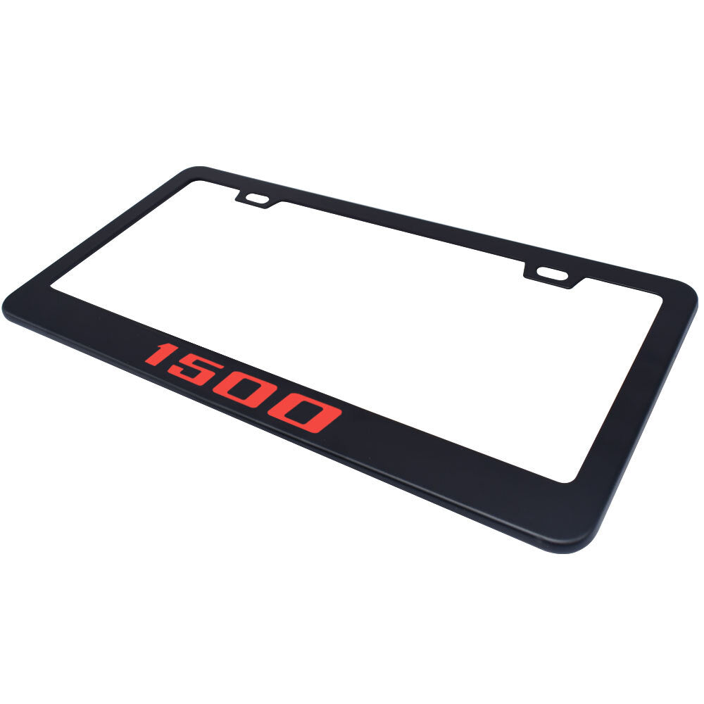 Metallic red license plate label frame cover for Ram 1500 cab pickup accessory - n