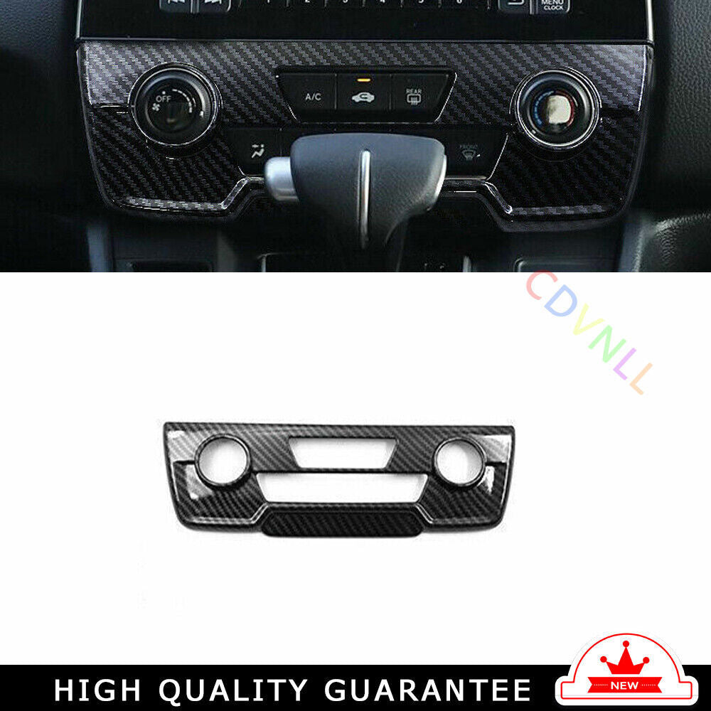 Console AC Switch Control Panel Trim 1X for Honda CRV 2017-2022 ABS Carbon Fiber