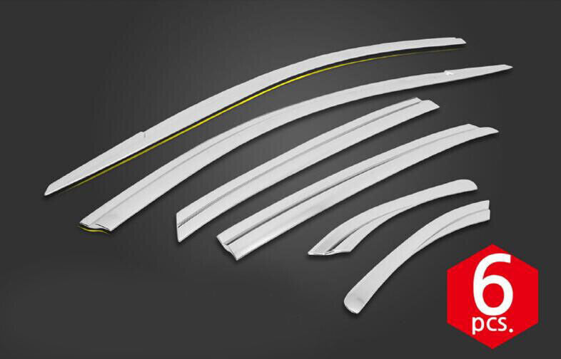 6 ABS Chrome Sun Rain Guard Vent Shade Window Visors for Hyundai Kona 2018-2023