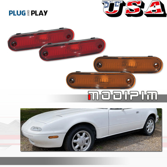 For 1990-05 for Mazda Miata MX-5 Front and rear bumper side marker light kit one pair - v