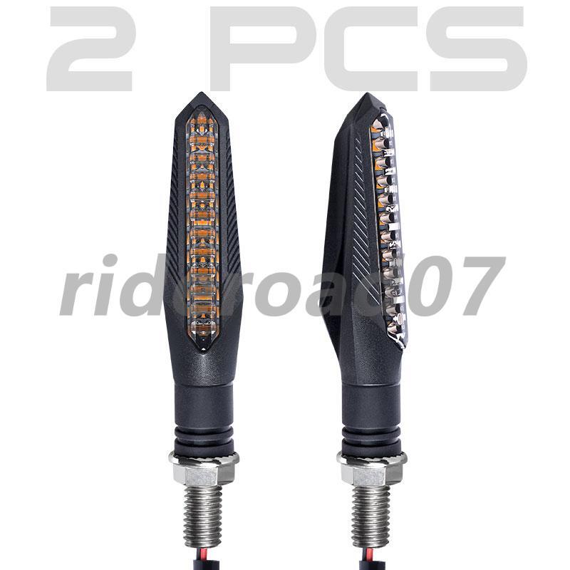 2x Universal 12LED Motorcycle Motorbike Turn Signal Indicators Light Lamp Amber