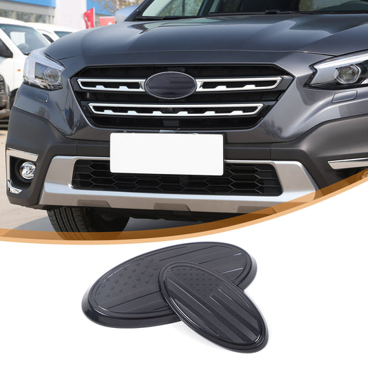 Front and rear tailgate badges with American flag design for Subaru Inland 2022-2024
