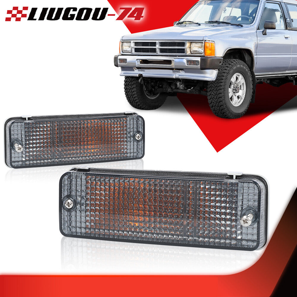 Front parking turn signal corner light suitable for 1984-1989 for Toyota pickup trucks (smoked).