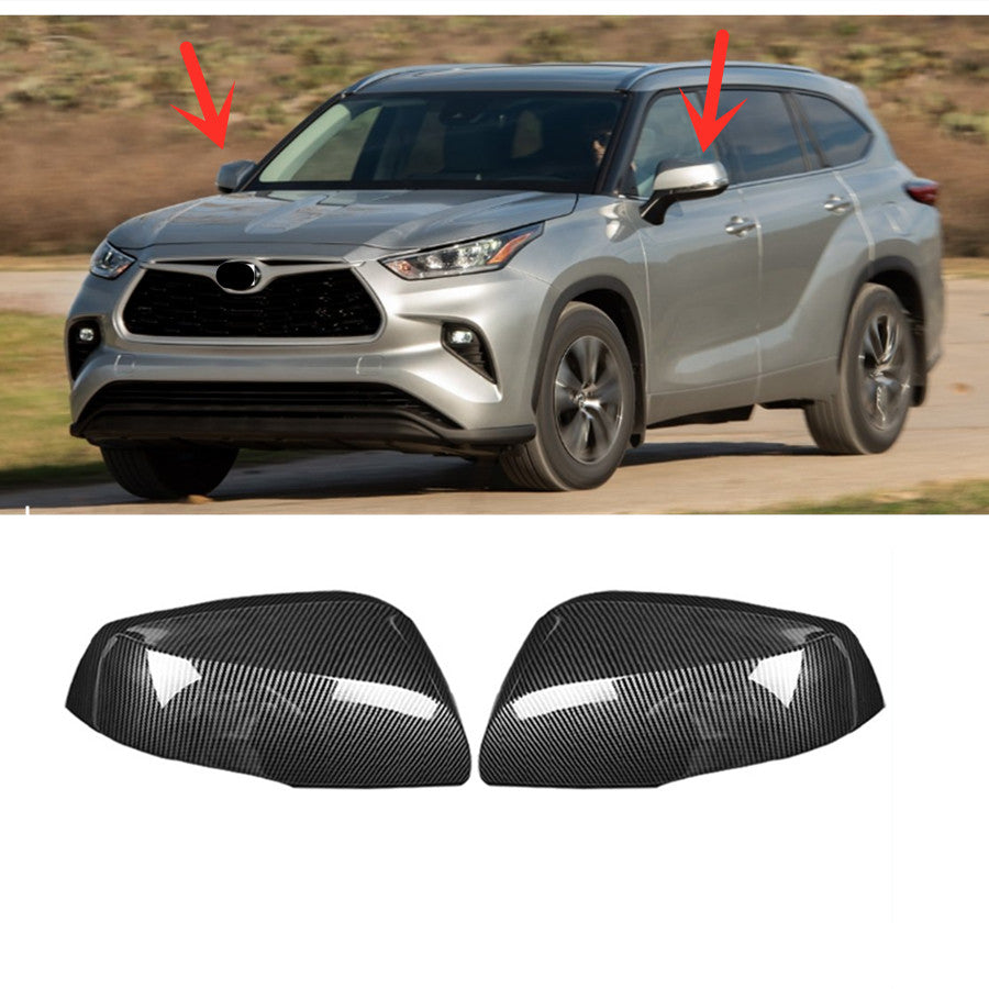Carbon fiber rearview mirror cover trim suitable for Toyota Highlander 2020 - 2023