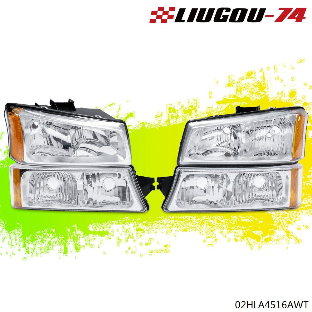Chrome black shell car headlight projector suitable for 03-07 Silverado/Avalanche- v