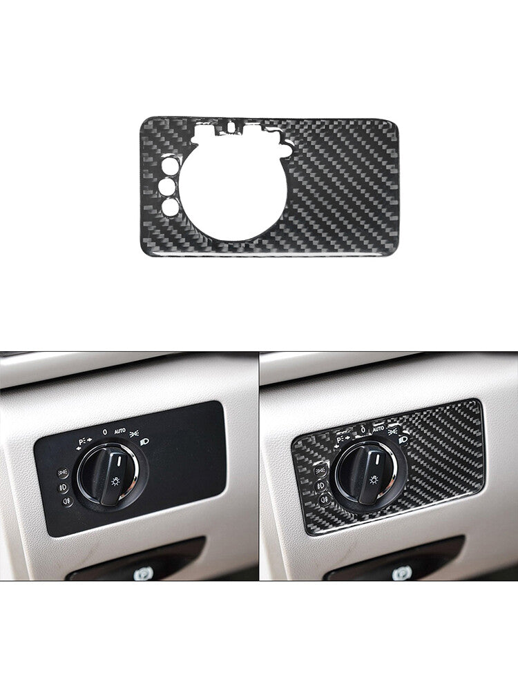 for Mercedes R-Class 2009-2012 Light Control Knob Trim Cover Decor Carbon Fiber