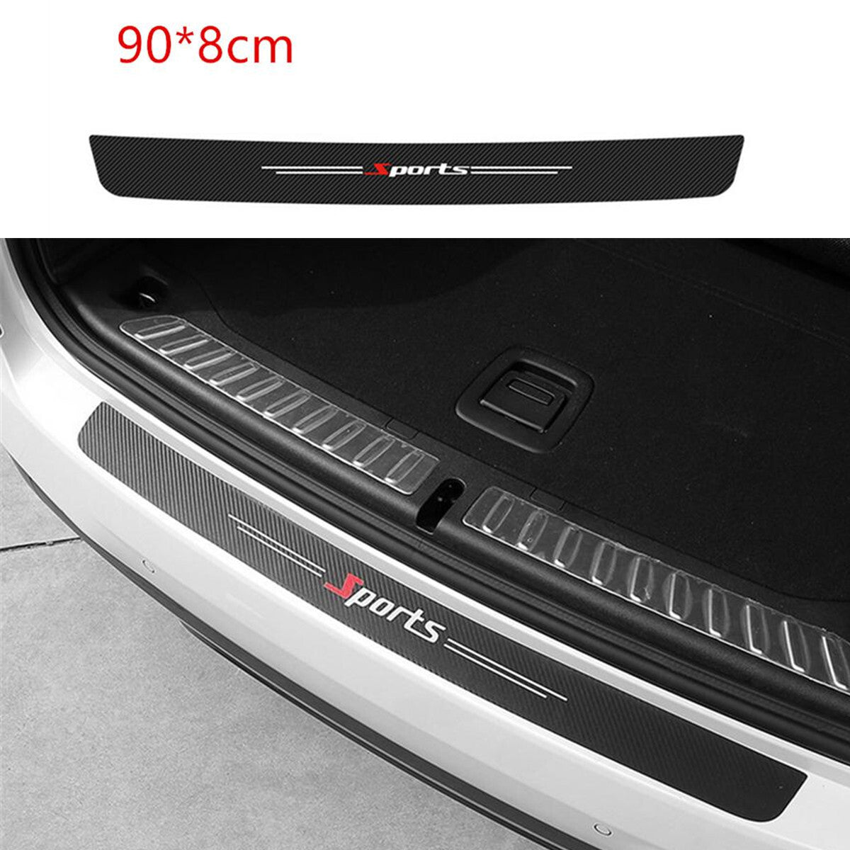 Carbon Fiber Look Door Sill Scuff Plate Panel Stickers 5Pc Protector Car Trim Q
