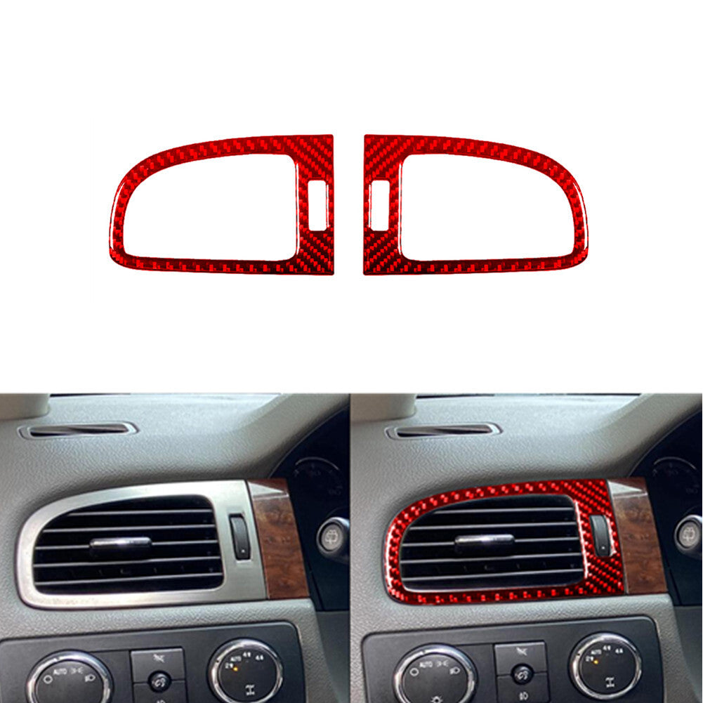 2x Red Gear Shift Side Trim Cover Decor Carbon Fiber for Audi A4 B9 S4 2017-2019 v
